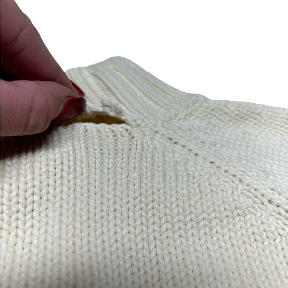 Land’s End White Knit Zip Up Sweater Cardigan Jumper Large - Picture 9 of 11